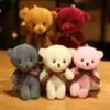 New Color Teddy Bear Dolls 12cm Soft Stuffed Animals Bear Plush Toy Pendent Cute Cute Girl Keychain Wedding Children Party Gifts